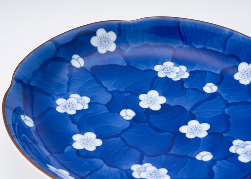 梅小紋外濃 6寸皿（アウトレット品） | WEB有田陶器市 ｜ 深川製磁