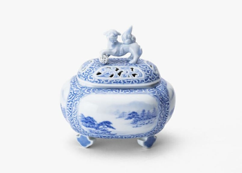 山水 獅子彫刻香炉（アウトレット品） | WEB有田陶器市 ｜ 深川製磁