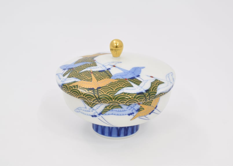 西海波鶴紋 汲出碗揃 (製造中止品） | WEB有田陶器市 ｜ 深川製磁