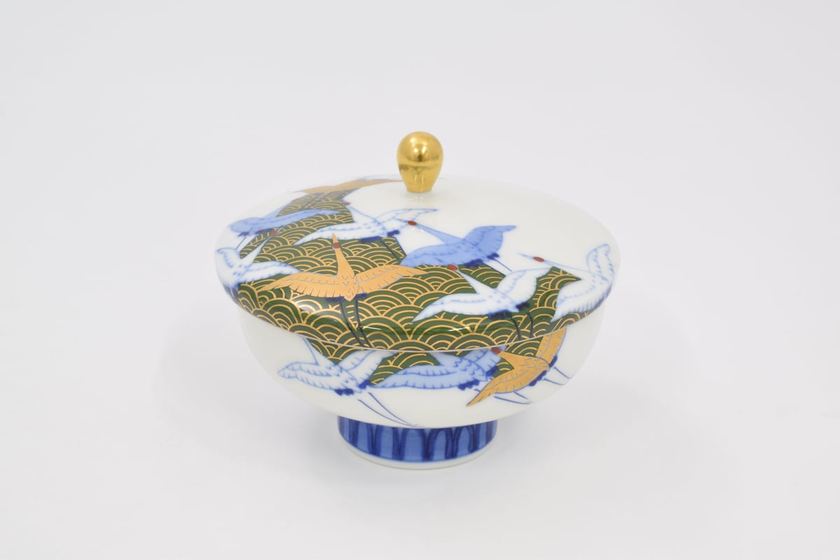 西海波鶴紋 汲出碗揃 (製造中止品） | WEB有田陶器市 ｜ 深川製磁