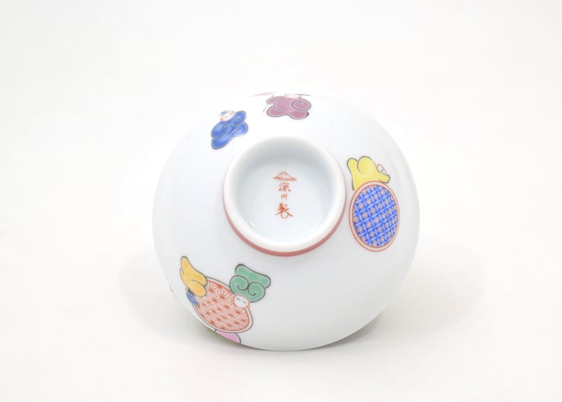 丸紋六歌仙（緋） 反3.6飯碗（アウトレット品） | WEB有田陶器市