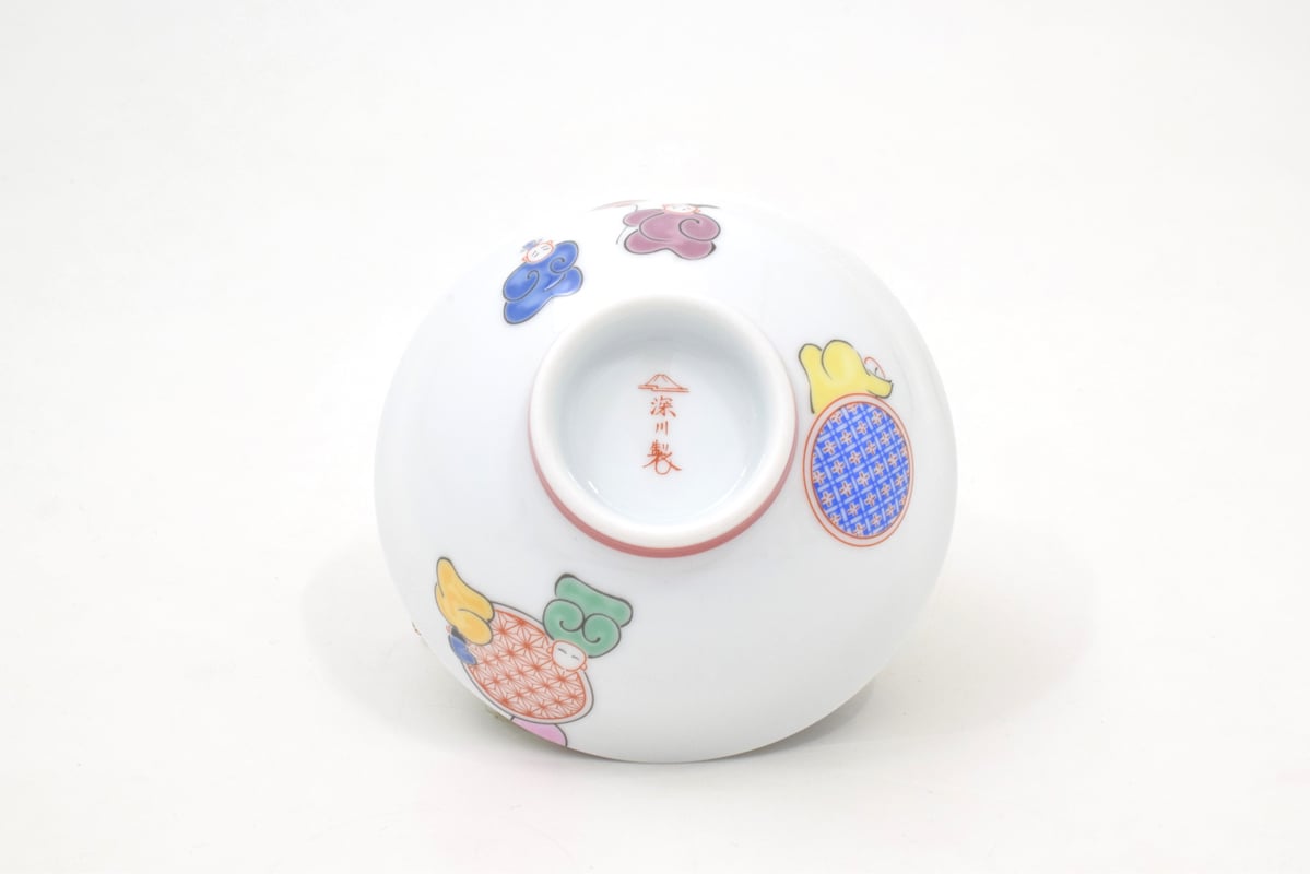 丸紋六歌仙（緋） 反3.6飯碗（アウトレット品） | WEB有田陶器市