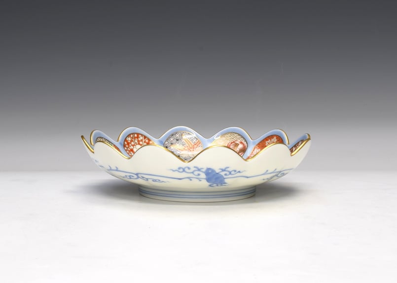 染錦金彩鳳凰 菊割中皿（アウトレット品） | WEB有田陶器市 ｜ 深川製