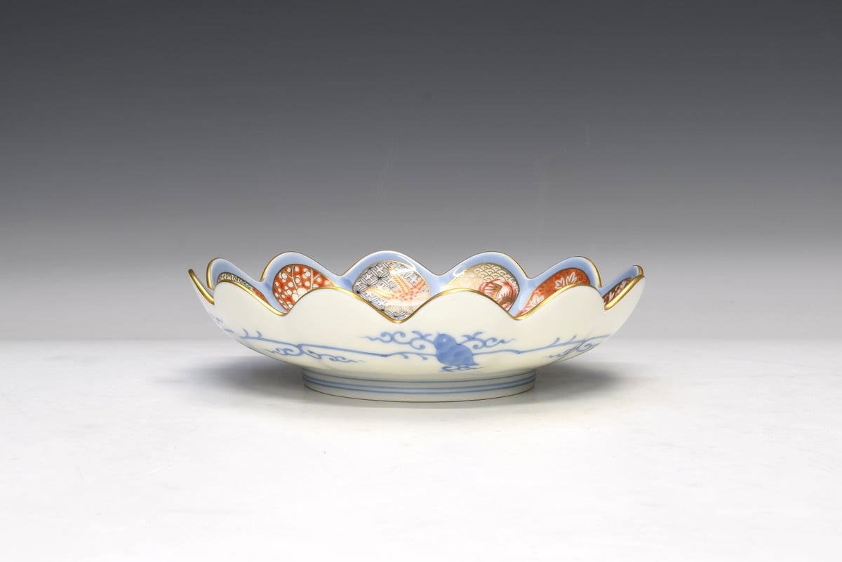 染錦金彩鳳凰 菊割中皿（アウトレット品） | WEB有田陶器市 ｜ 深川製