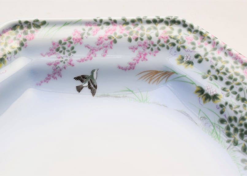 2541 深川製磁　萩花見　八角盛皿　未使用 2541 深川製磁 萩花見 八角盛皿 未使用 萩花見 八角盛皿