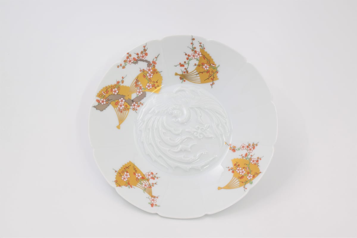 白磁菊彫大皿１枚7700円１０枚 白磁菊彫大皿1枚7700円10枚 【公式通販】