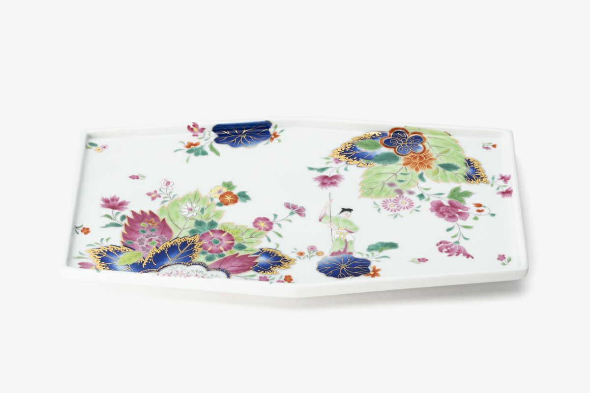 染錦絢爛草花絵 六角盛皿（アウトレット） | WEB有田陶器市 ｜ 深川製