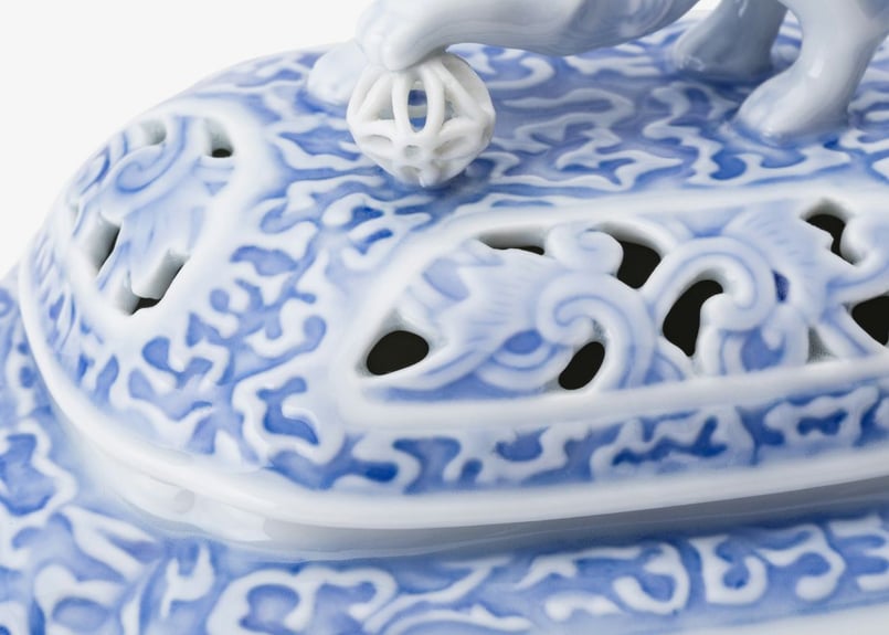 山水 獅子彫刻香炉（アウトレット品） | WEB有田陶器市 ｜ 深川製磁