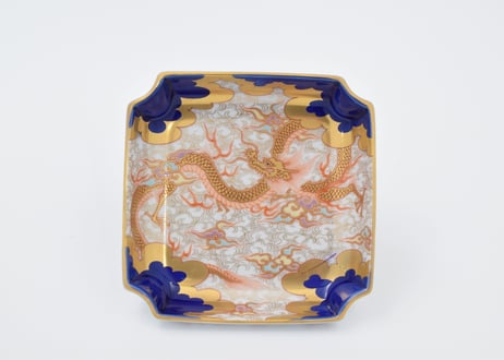 有田焼の花瓶と飾り皿 有田焼 陶芸家 藤井錦彩作】有田焼美術品 染錦金彩菊唐草文様飾り花瓶