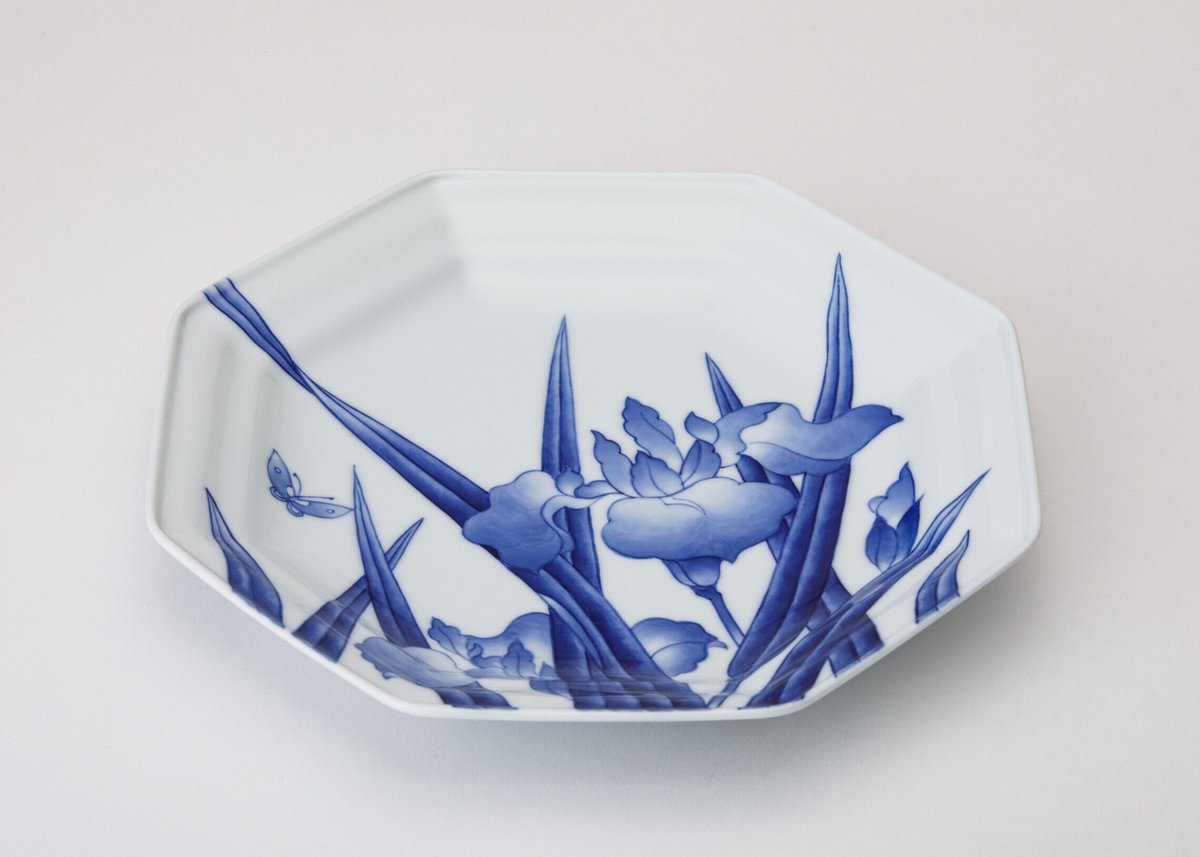 花菖蒲意匠絵 盛皿 (アウトレット品） | WEB有田陶器市 ｜ 深川製磁