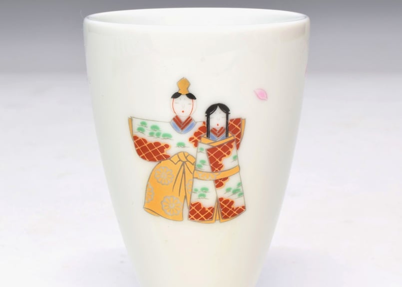 夫婦雛(黄) 特小ゴブレット（アウトレット品） | WEB有田陶器市