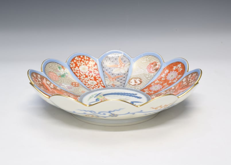 深川製磁 染錦花丸紋 小皿 角皿 豆皿 金彩 銘々皿 菓子皿 オールド深川 深川製磁 染錦花丸紋 小皿 角皿 豆皿 金彩 銘々皿