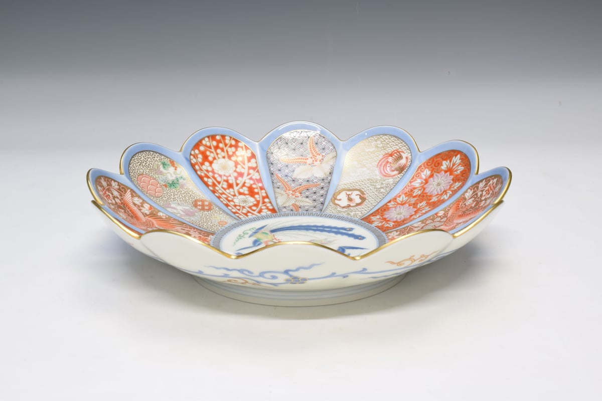 染錦金彩鳳凰 菊割親皿（アウトレット品） | WEB有田陶器市 ｜ 深川製