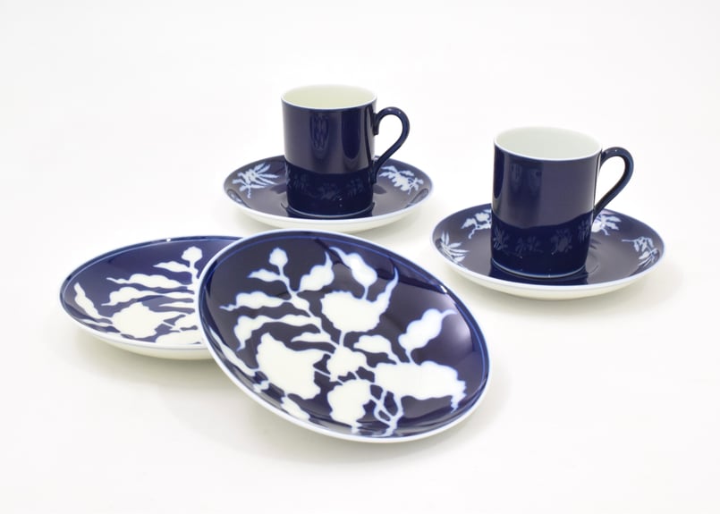 明染付白抜紋 コーヒーセット（アウトレット品） | WEB有田陶器市