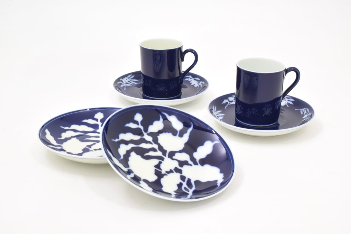 明染付白抜紋 コーヒーセット（アウトレット品） | WEB有田陶器市