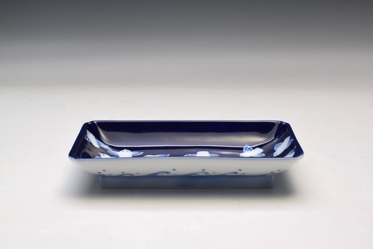 ふくら雀 木瓜長角皿（アウトレット品） | WEB有田陶器市 ｜ 深川製磁