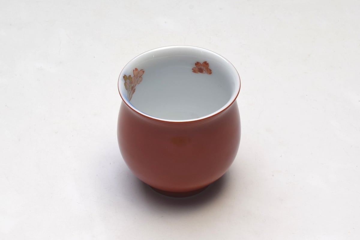 2402  深川製磁　白桜花柄　湯呑　4客 2402 深川製磁 白桜花柄 湯呑 4客 2402 深川製磁 白桜花柄 湯呑 4客