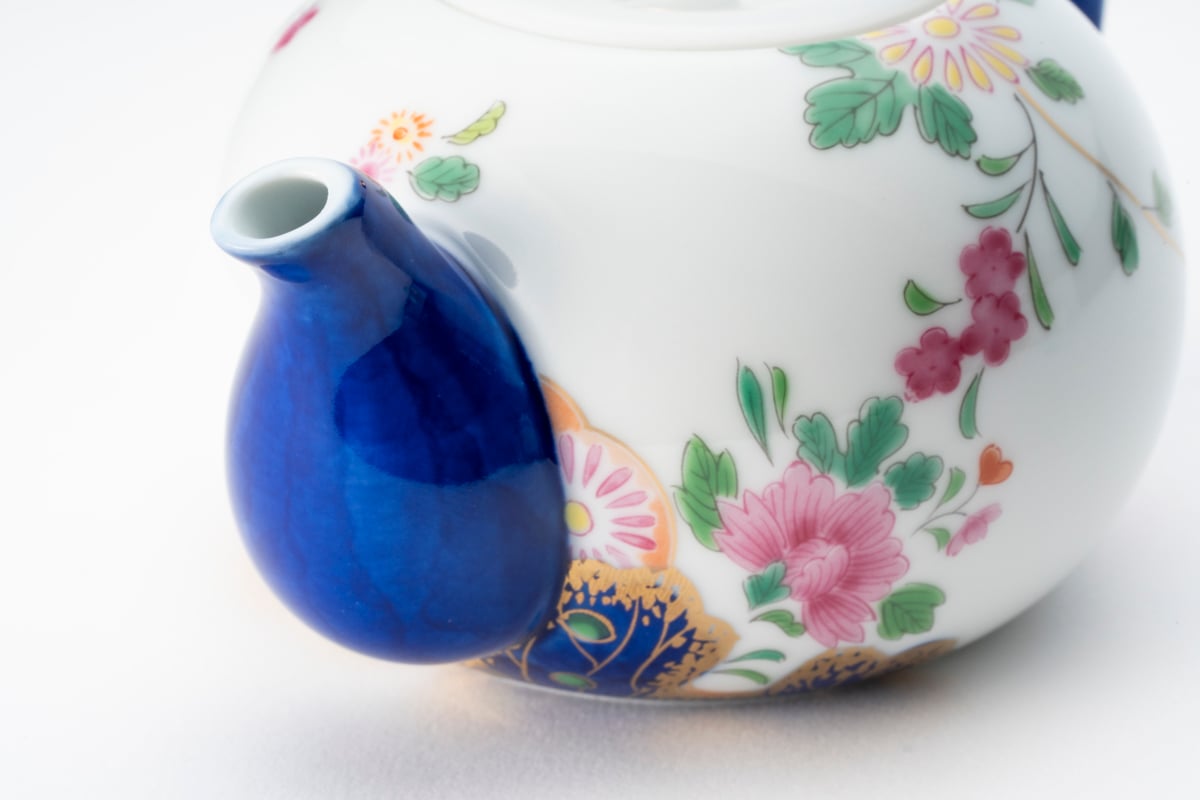 昭和レトロ　俊兼　としかね　有田焼　陶器製　花　小花　ブローチ　青　水色　レトロ 染錦絢爛草花絵 玉露急須（アウトレット） | WEB有田陶器市 ｜ 深川製
