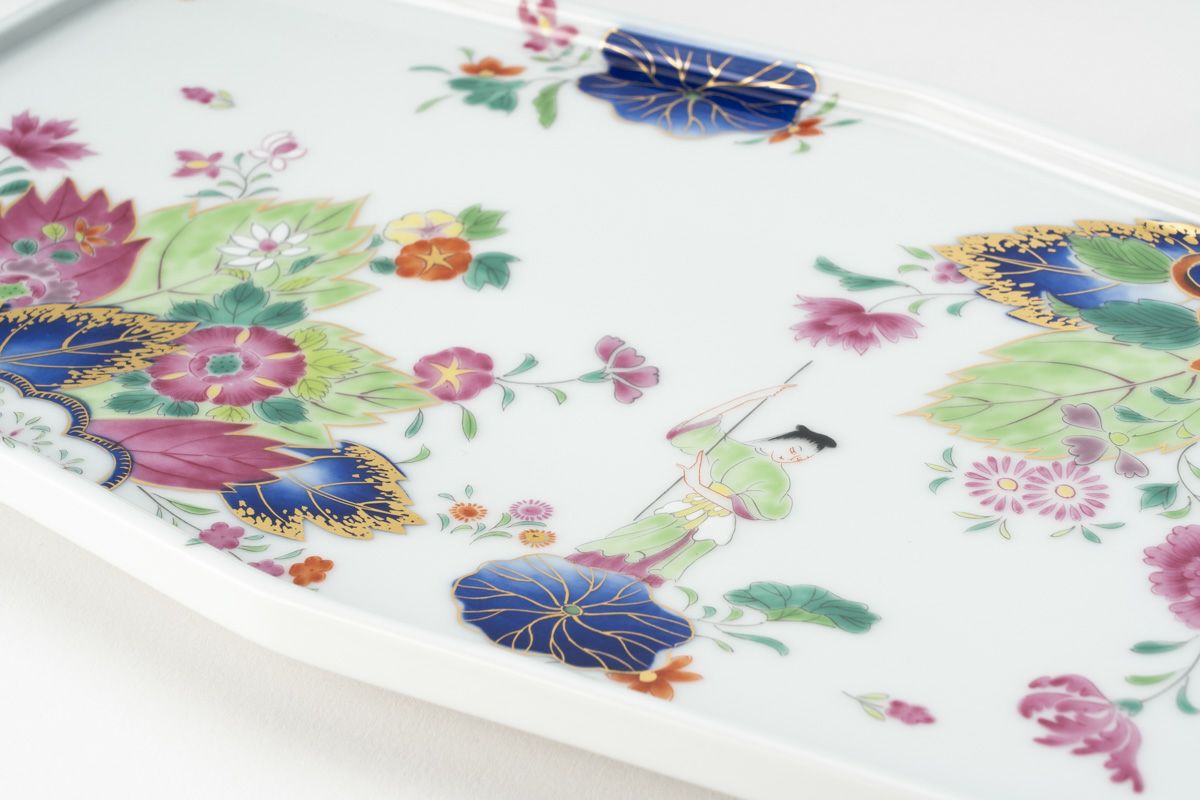 染錦絢爛草花絵 六角盛皿（アウトレット） | WEB有田陶器市 ｜ 深川製