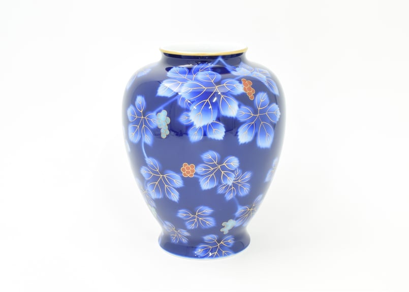 呉須ブドー 8号花生（アウトレット品） | WEB有田陶器市 ｜ 深川製磁
