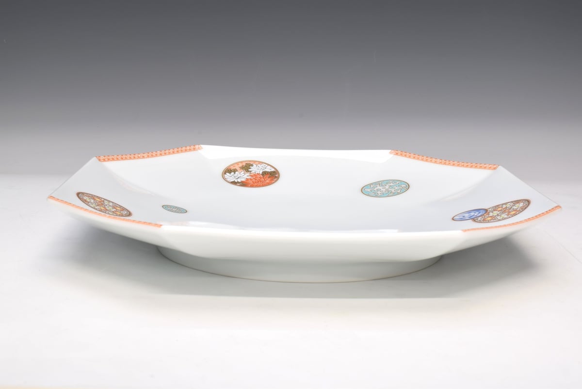 寿赤絵 八角大皿（アウトレット品） | WEB有田陶器市 ｜ 深川製磁