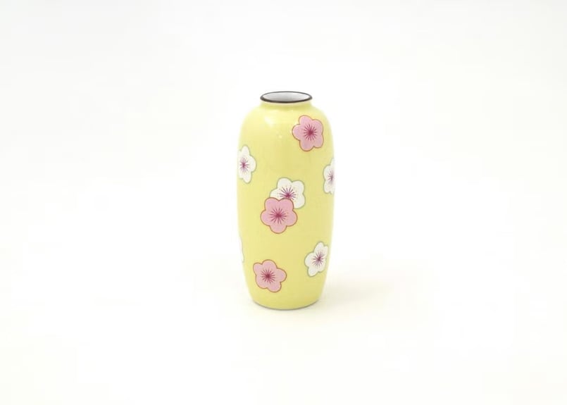 花舟作　有田焼　色絵　三耳付　花瓶　 高：２５．５ｃｍ　共箱 有田焼 色絵鳳凰応龍文・耳付花瓶【香蘭社】高級 磁器 手描き 飾り壺