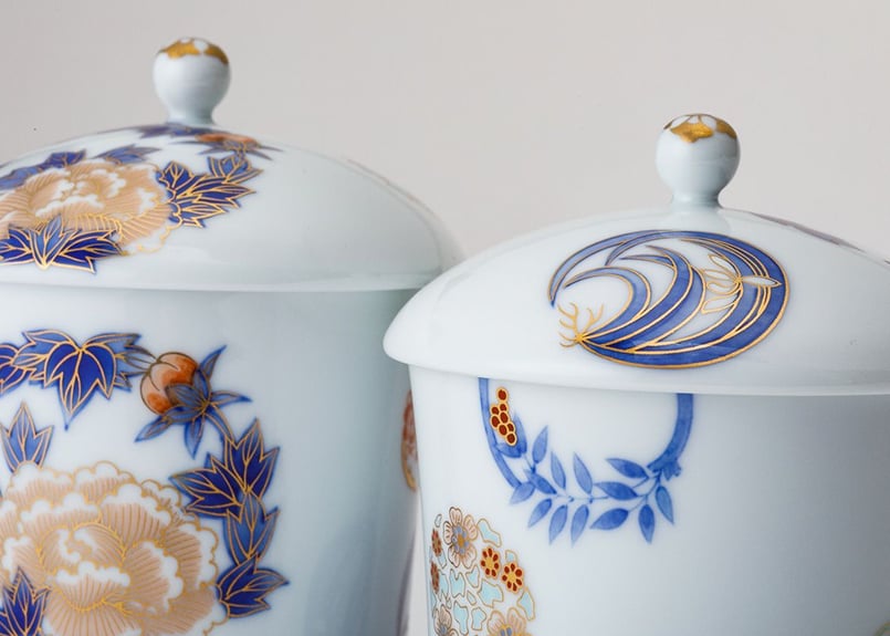 染錦花丸紋 組湯呑（アウトレット品） | WEB有田陶器市 ｜ 深川製磁