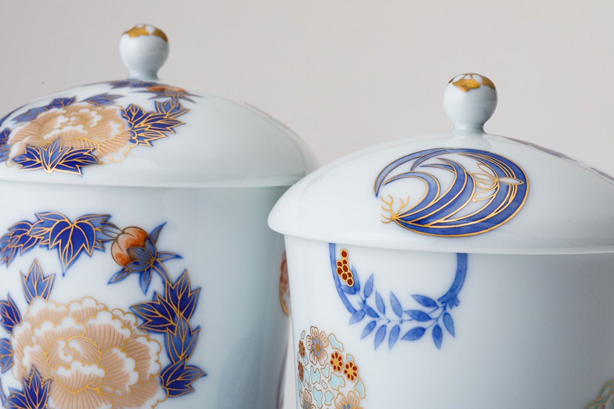 染錦花丸紋 組湯呑（アウトレット品） | WEB有田陶器市 ｜ 深川製磁