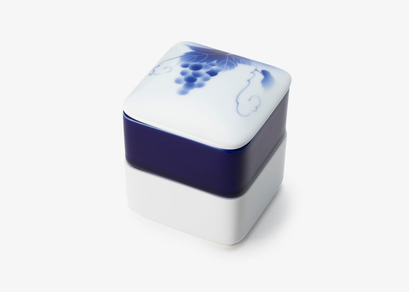 ブルーワイナリー 二段角蓋物（アウトレット品） | WEB有田陶器市