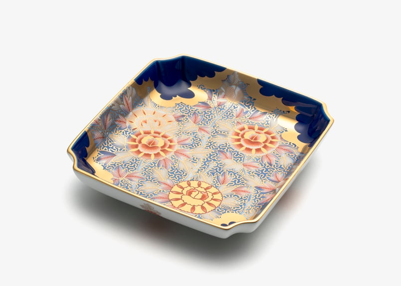 古伊万里牡丹金ミル瑠璃色 飾皿（アウトレット品） | WEB有田陶器市