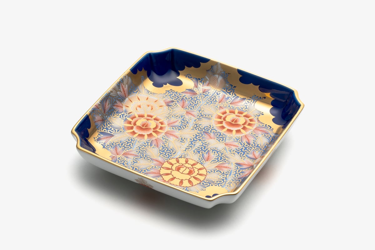 古伊万里牡丹金ミル瑠璃色 飾皿（アウトレット品） | WEB有田陶器市