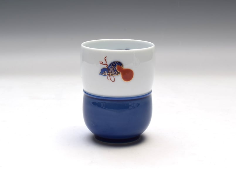 深川製磁 六瓢 杵型湯呑 百年庵 2個セット 夫婦湯呑み 新品未使用 深川製磁 百年庵 六瓢 瓢箪 杵型湯呑 反型飯碗 セット