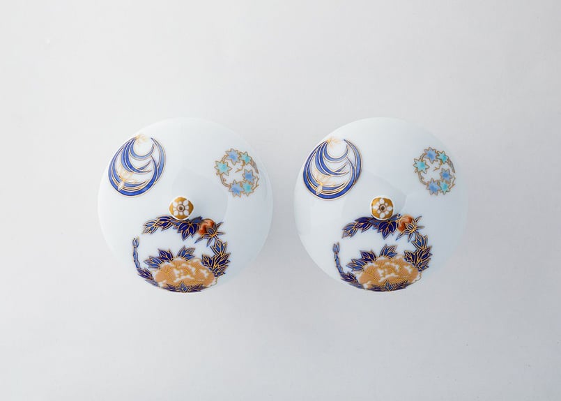染錦花丸紋 組湯呑（アウトレット品） | WEB有田陶器市 ｜ 深川製磁