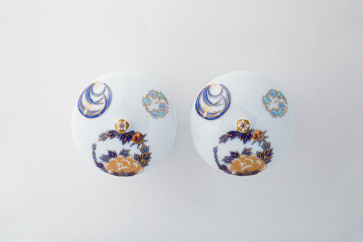 染錦花丸紋 組湯呑（アウトレット品） | WEB有田陶器市 ｜ 深川製磁