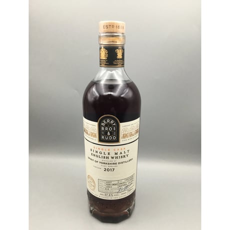 BB＆R　スピリットオブヨークシャー2017年シングルモルト シングルカスク・カスクストレングス　57.6％　700ｍｌ