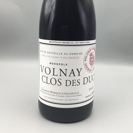 Volnay 1er  Clos Des Ducs  2023 Marquis D'angerville　ヴォルネイ 1ＥＲ クロ デ デュック 2023 マルキ・ダンジルヴィーユ