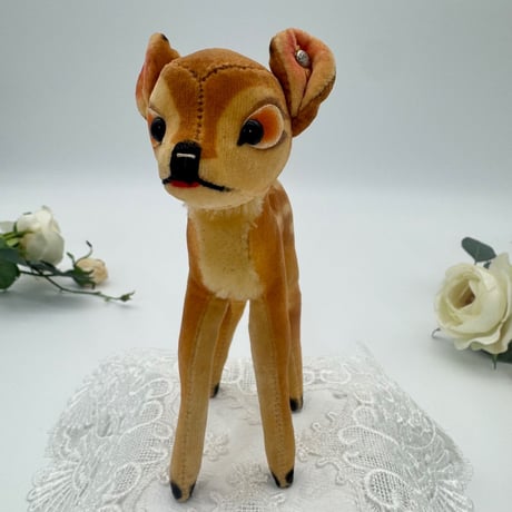 送料無料★シュタイフ★Bambi Deer 14cm★ディズニーバンビ/子鹿/シカ/小鹿★ビンテージ/アンティーク★STEIFF/Steiff