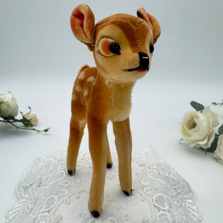 送料無料★シュタイフ★Bambi Deer 14cm★ディズニーバンビ/子鹿/シカ/小鹿★ビンテージ/アンティーク★STEIFF/Steiff