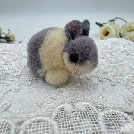送料無料★シュタイフ★Woolen Rabbit 4㎝★ポンポンうさぎ/ぽんぽんラビット/兎/バニー★ビンテージ/アンティーク★Steiff/STEIFF