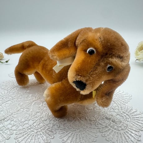 送料無料★シュタイフ★Hexie Dachshund 13cm★ダックスフントのヘキシー/犬★ビンテージ/アンティーク★Steiff/STEIFF