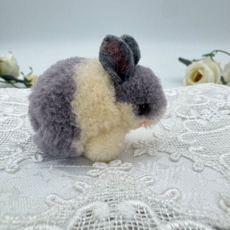 送料無料★シュタイフ★Woolen Rabbit 4㎝★ポンポンうさぎ/ぽんぽんラビット/兎/バニー★ビンテージ/アンティーク★Steiff/STEIFF