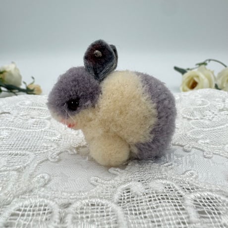 送料無料★シュタイフ★Woolen Rabbit 4㎝★ポンポンうさぎ/ぽんぽんラビット/兎/バニー★ビンテージ/アンティーク★Steiff/STEIFF