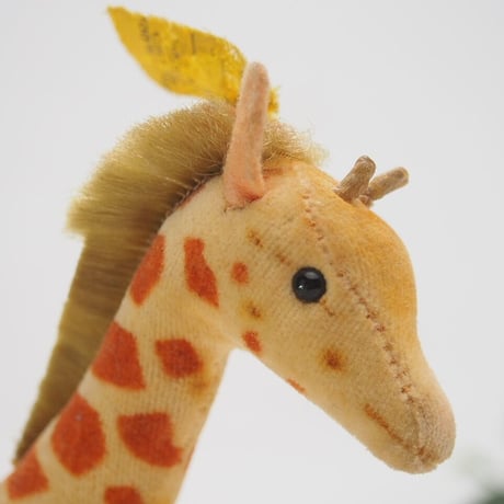 送料無料★シュタイフ★Giraffe 14cm オールID's完品★1968年製(最小サイズの)キリン/ベルベットの麒麟★アンティーク/ビンテージ★STEIFF/Steiff★