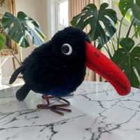 送料無料★シュタイフ★Woolen Raven 8cm★ぽんぽんカラス/烏/鴉/金属脚★ビンテージ/アンティーク★Steiff/STEIFF