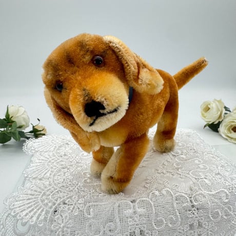 送料無料★シュタイフ★Bazi Dachshund 14cm(立ちポーズ)★ダックスフントのバジー/犬★ヴィンテージ/アンティーク★Steiff/STEIFF