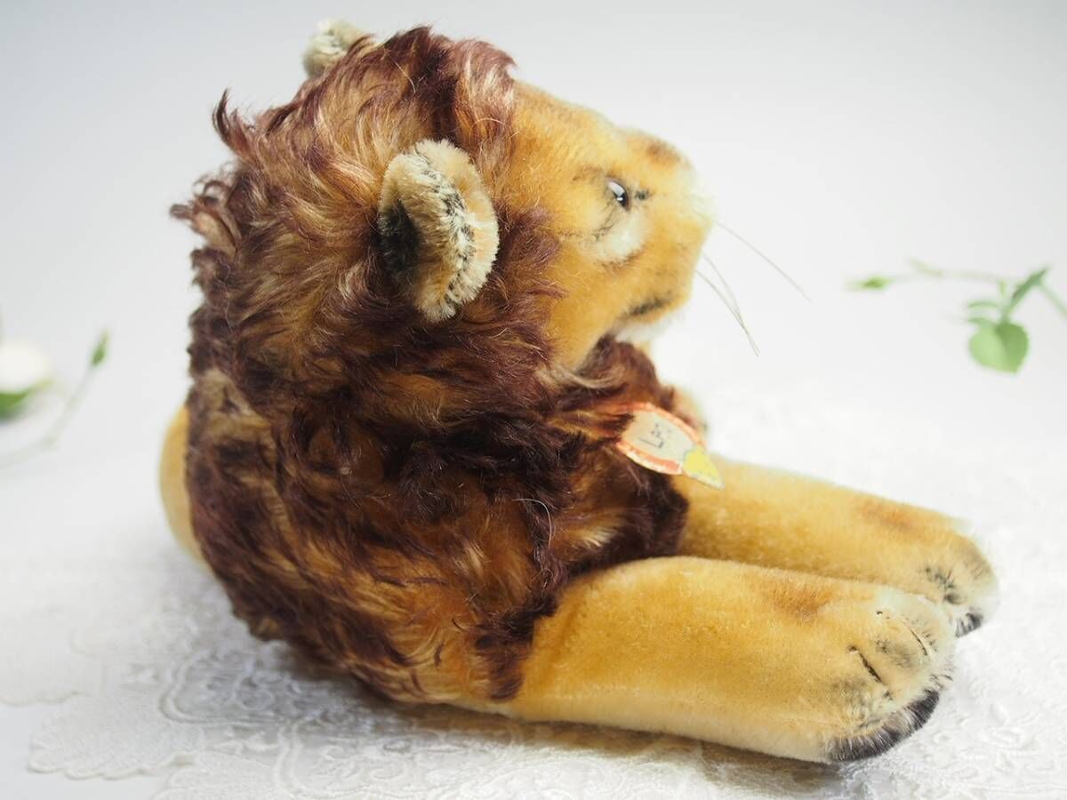送料無料★シュタイフ★Leo Lion 22cm オールID's完品★(初期№タグ付き)レオライオン/寛ぎポーズのライオン★STEIFF★