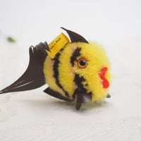 送料無料★シュタイフ★Woolen Coral Reef Fish 7cm オールID's完品★1968年製ぽんぽん熱帯魚(イエロー)/コーラルリーフフィッシュ★Steiff★