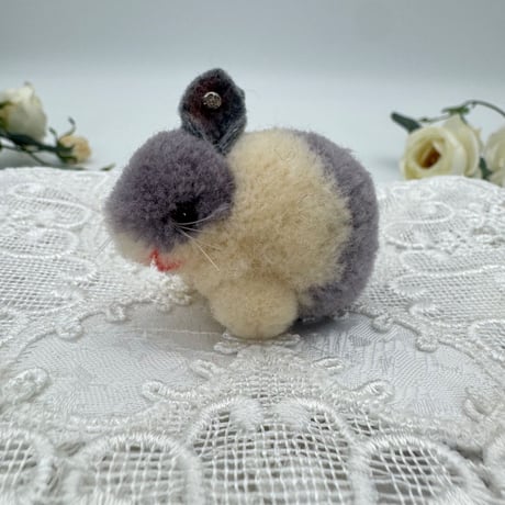 送料無料★シュタイフ★Woolen Rabbit 4㎝★ポンポンうさぎ/ぽんぽんラビット/兎/バニー★ビンテージ/アンティーク★Steiff/STEIFF