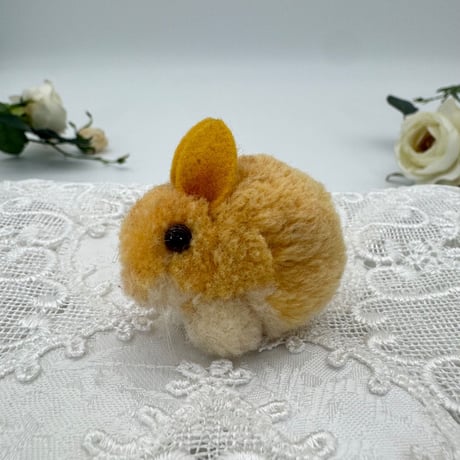 送料無料★シュタイフ★Woolen Rabbit 4㎝★ぽんぽんラビット/ポンポンうさぎ/兎★ビンテージ/アンティーク★Steiff/STEIFF