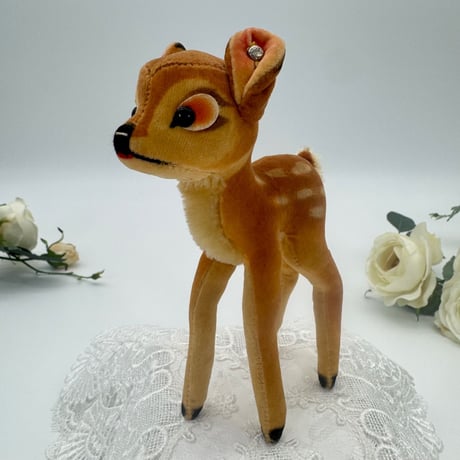 送料無料★シュタイフ★Bambi Deer 14cm★ディズニーバンビ/子鹿/シカ/小鹿★ビンテージ/アンティーク★STEIFF/Steiff
